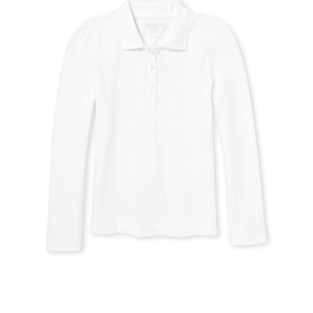 White polo long sleeve children’s place size 10-12 uniform top NWT